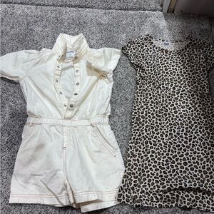 Old Navy Cream jumper and leopard dress